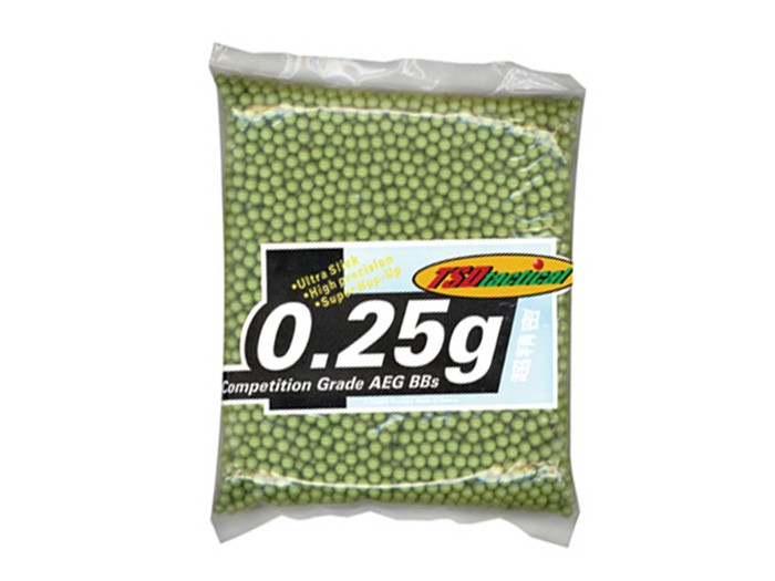 TSD Tactical  Competition Grade Grade 6mm Plastic Airsoft BBs, 0.25g, 3,000 Rds, OD Green 6mm