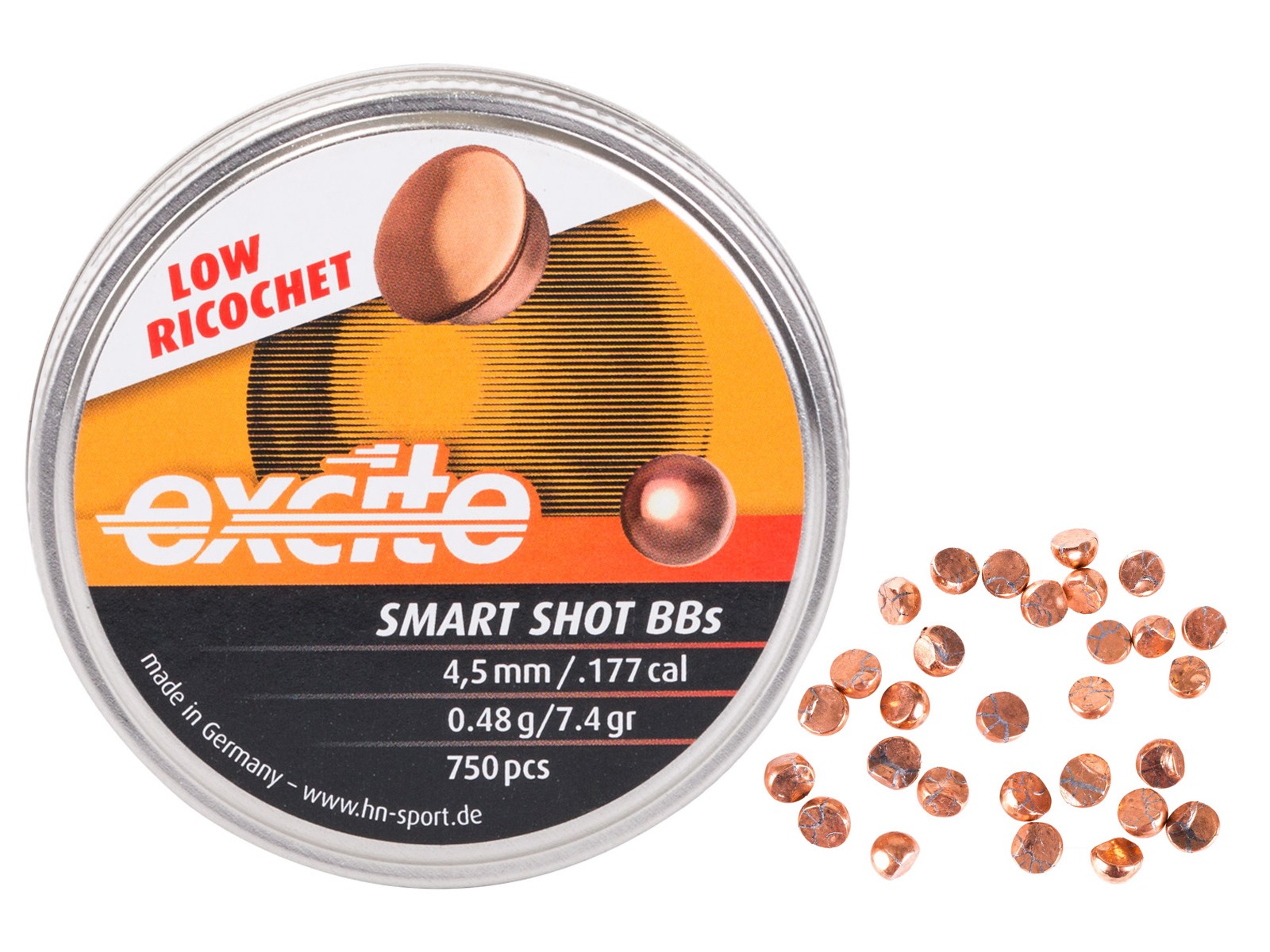 Air Venturi, H&N Smart Shot .177 Cal, 7.4 Grains, Copper Plated Lead BBs, 750ct