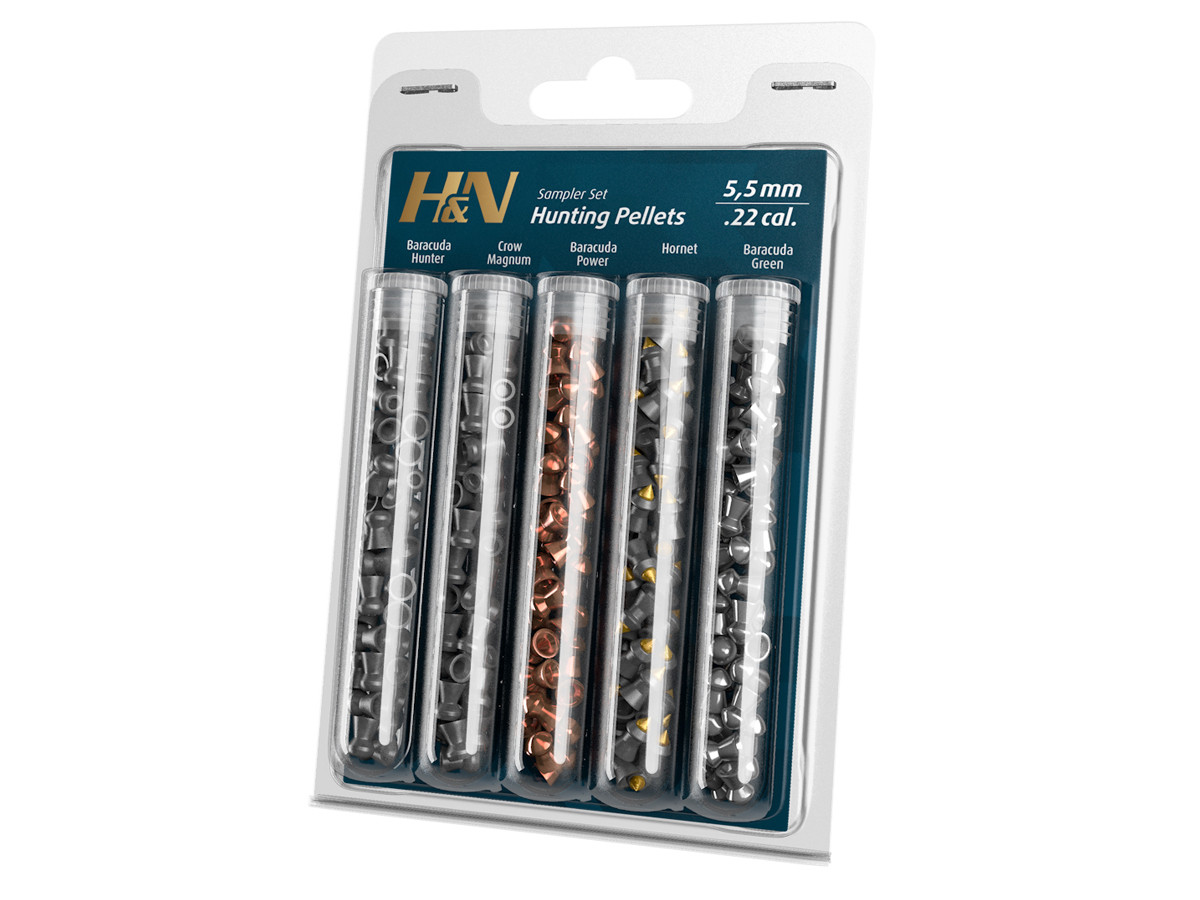H&N Hunting Sampler .22 Cal, 5 Different Pellets, 155ct