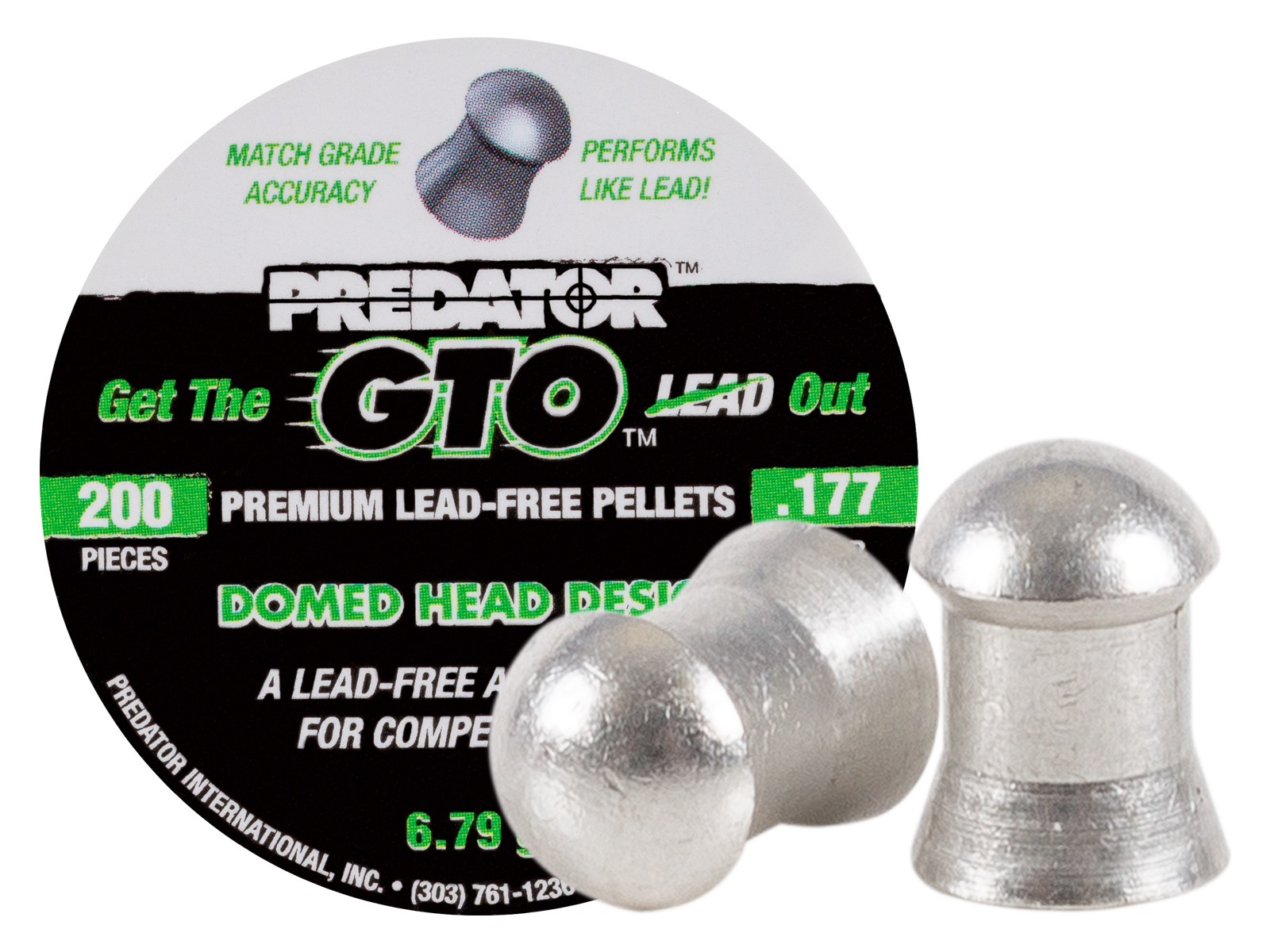 Predator GTO .177 Cal, 6.79 Grains, Domed, Lead-Free, 200ct.