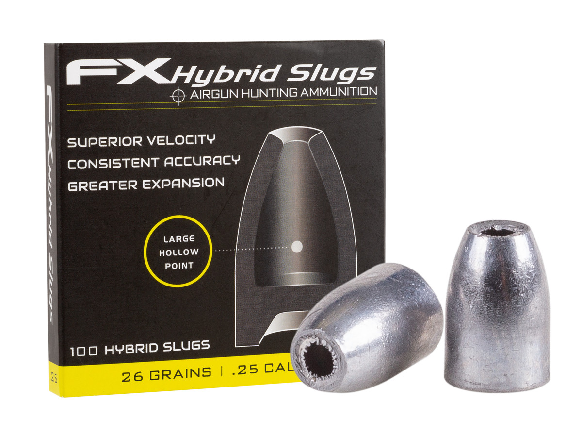FX Hybrid Slug, .25 Cal, 26 Grains, Hollowpoint, 100ct 0.25