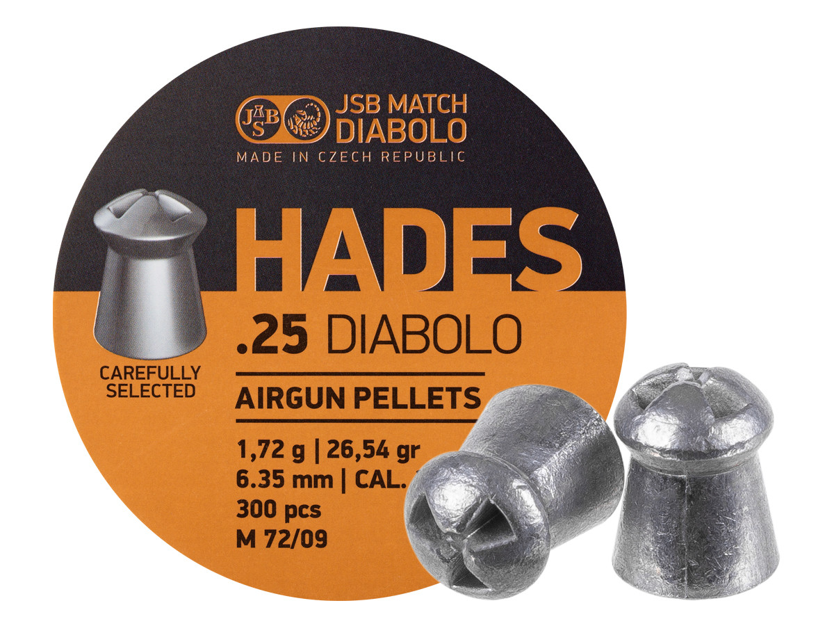 JSB Match Diabolo Hades, .25 Cal, 26.54gr, Hollowpoint, 300 ct