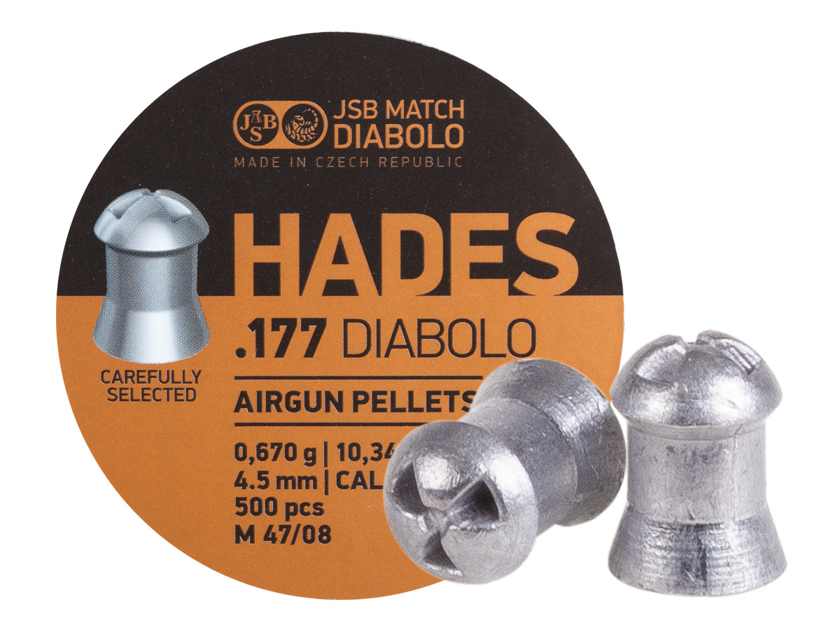 JSB Match Diabolo Hades .177 Cal, 10.34gr, Hollowpoint, 500 Ct 0.177