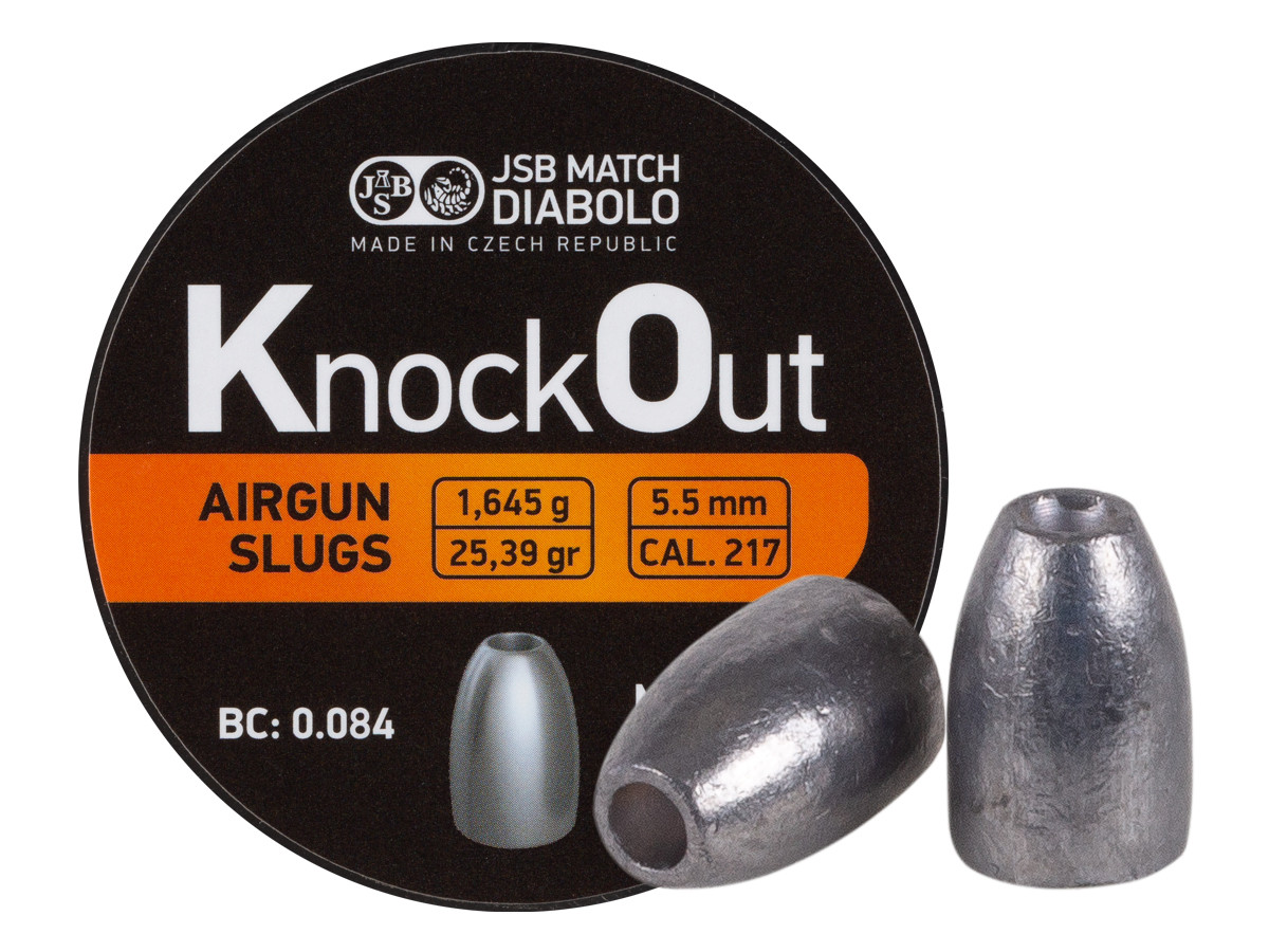 JSB KnockOut Slugs .217 Cal, 25.39gr, Hollowpoint, 200ct