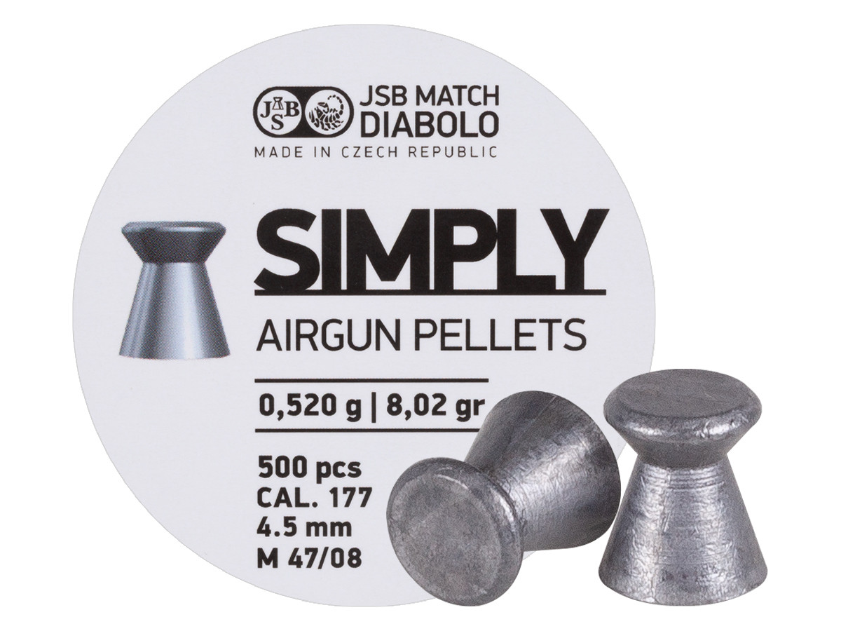 JSB Simply Pellets .177 Cal, 8.02 Grains, Wadcutter, 500ct 0.177