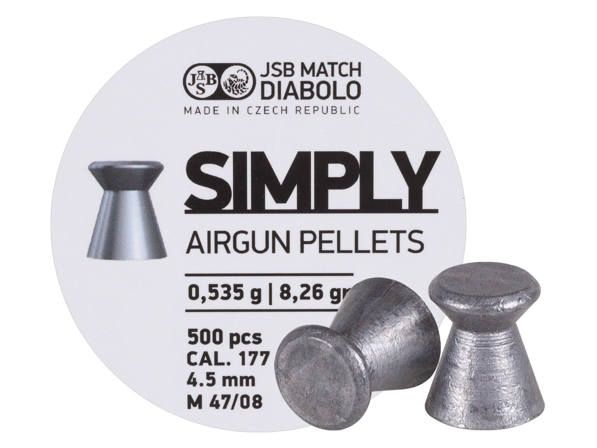 JSB Simply Pellets .177 Cal, 8.26 Grains, Wadcutter, 500ct