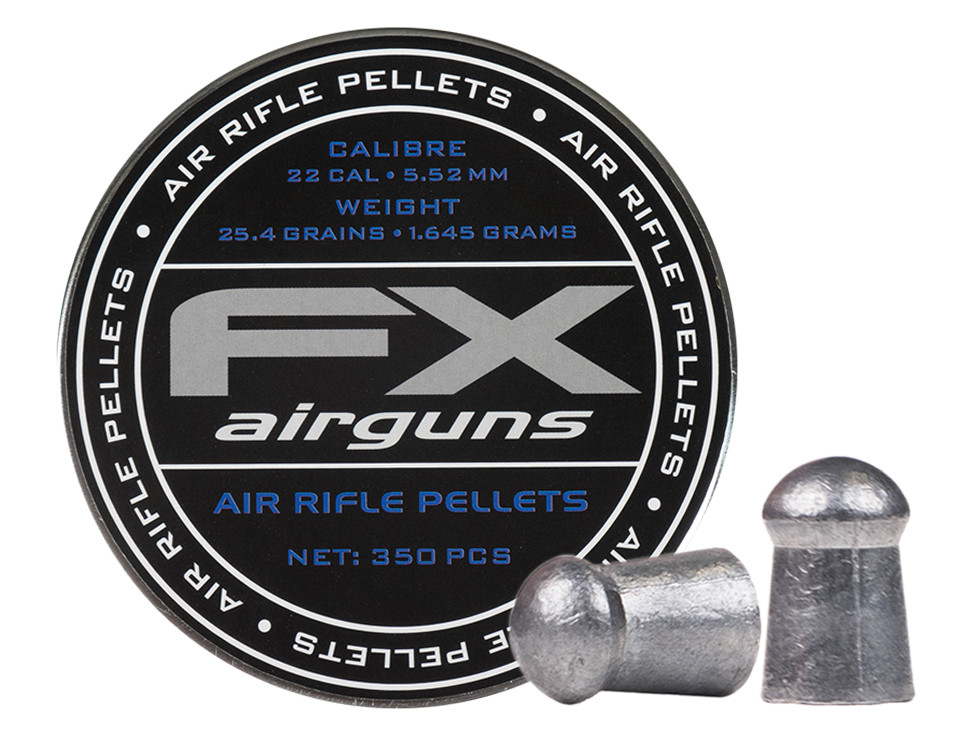 FX Air Rifle Pellets .22 Cal, 25.39 Grains, Domed, 350ct. 0.22