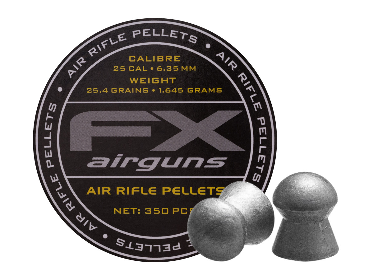 FX Air Rifle Pellets .25 Cal, 25.39 Grains, Domed, 350ct. 0.25