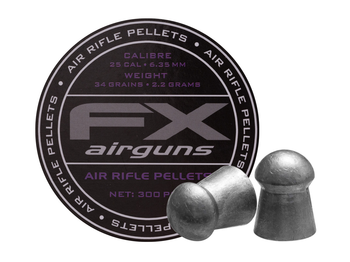 FX Air Rifle Pellets .25 Cal, 33.95 Grains, Domed, 300ct. 0.25