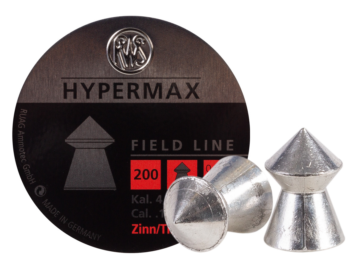 RWS HyperMAX .177 Caliber, 5.2 Grains, Pointed, 200 Ct 0.177
