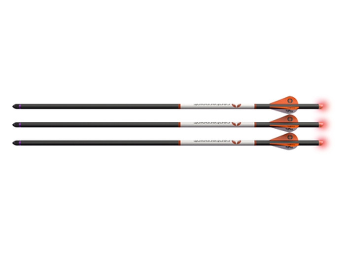 CenterPoint 20" Premium Carbon Arrows, Lighted Red Nocks, 3 Pack