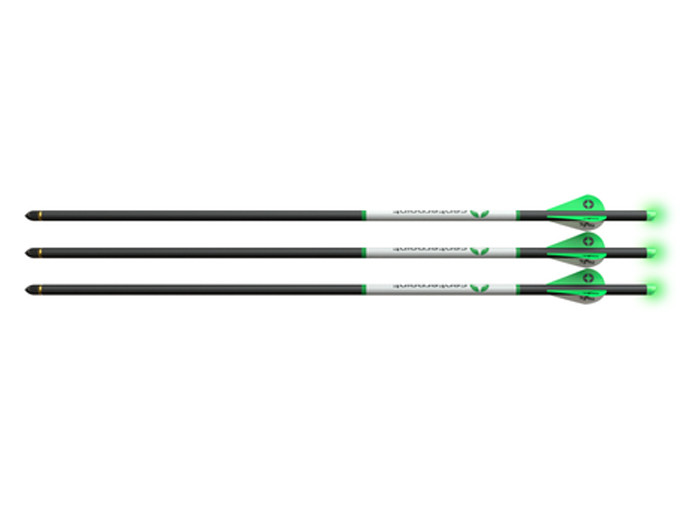 CenterPoint 20 Premium Carbon Arrows, Lighted Green Nocks, 3 Pack