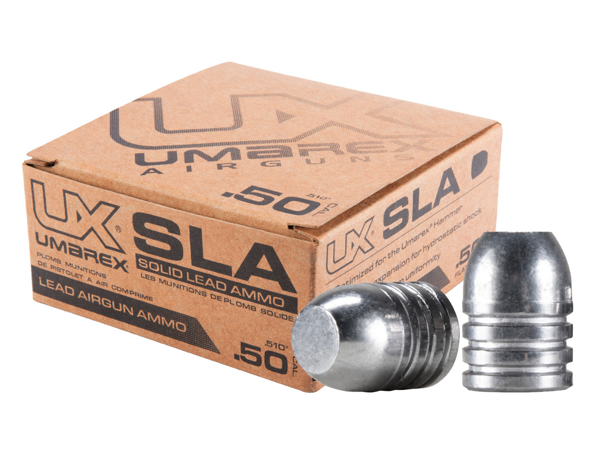 Umarex SLA - Solid Lead Ammo - .510/.50 cal, 350 grain flat nose (20 ct.)