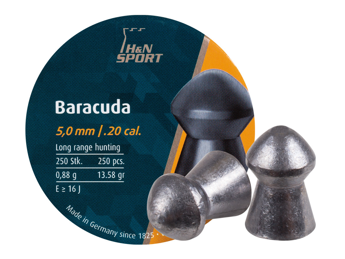 H&N Baracuda .20 Cal, 13.58 Grains, Round Nose, 250ct