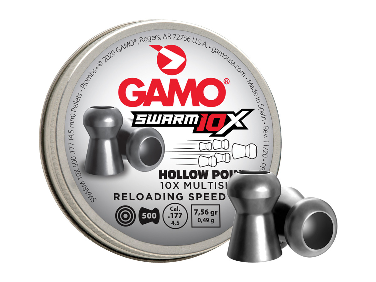 Gamo Swarm 10X .177 Cal, 7.56 Grains, Hollowpoint, 500ct 0.177