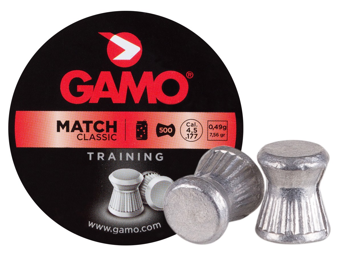 Gamo Match .177 Cal, 7.56 Grains, Wadcutter, 500ct