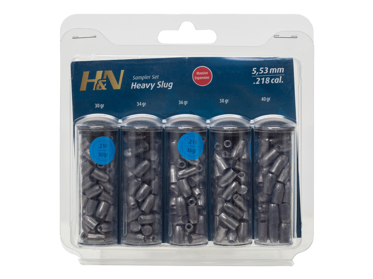 H&N Slug HP Heavy Sampler, .218 Cal., 5 Types 0.22