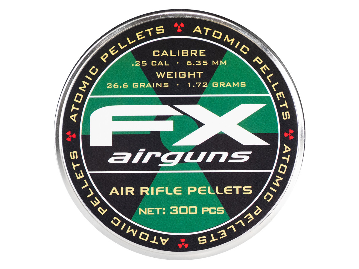 FX Atomic Pellets, .25 Cal, 26.6gr, Hollowpoint, 300 ct