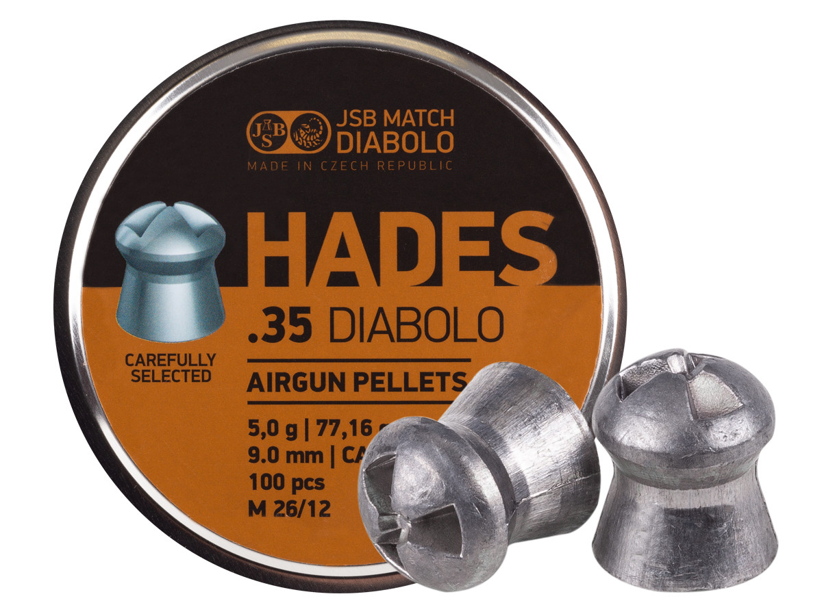 JSB Match Diabolo Hades, .35 Cal, 77.16gr, Hollowpoint, 100 Ct 0.357