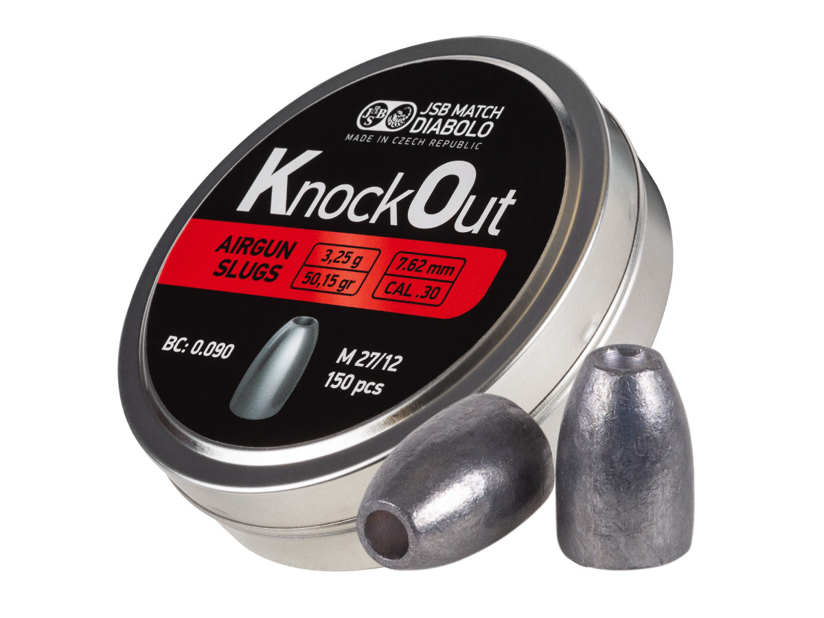 JSB KnockOut Slugs .30 Cal, 50.15gr, Hollowpoint, 150ct