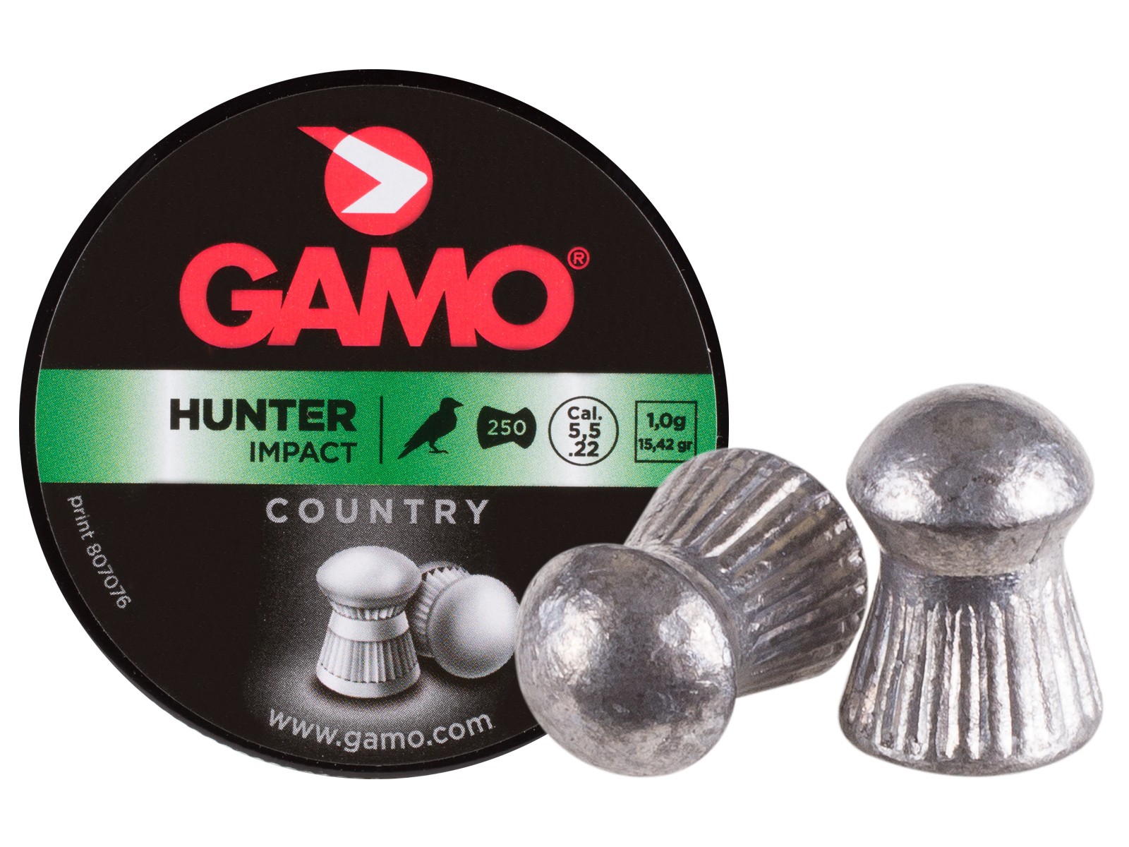 Gamo Hunter .22 Cal, 15.42 Grains, Domed, 250ct