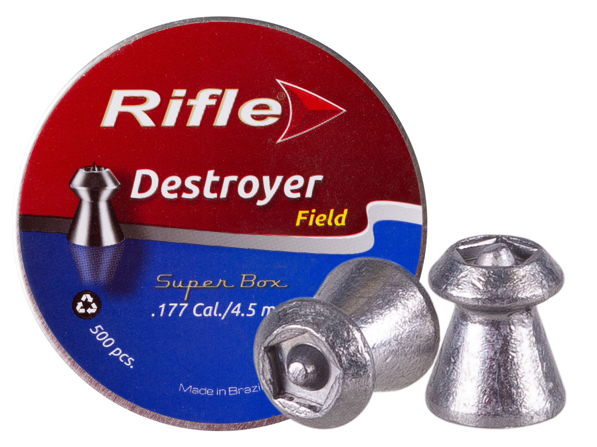 Rifle Sport & Field Destroyer Pellets, .177cal, 8.18gr, Pointed, 500ct