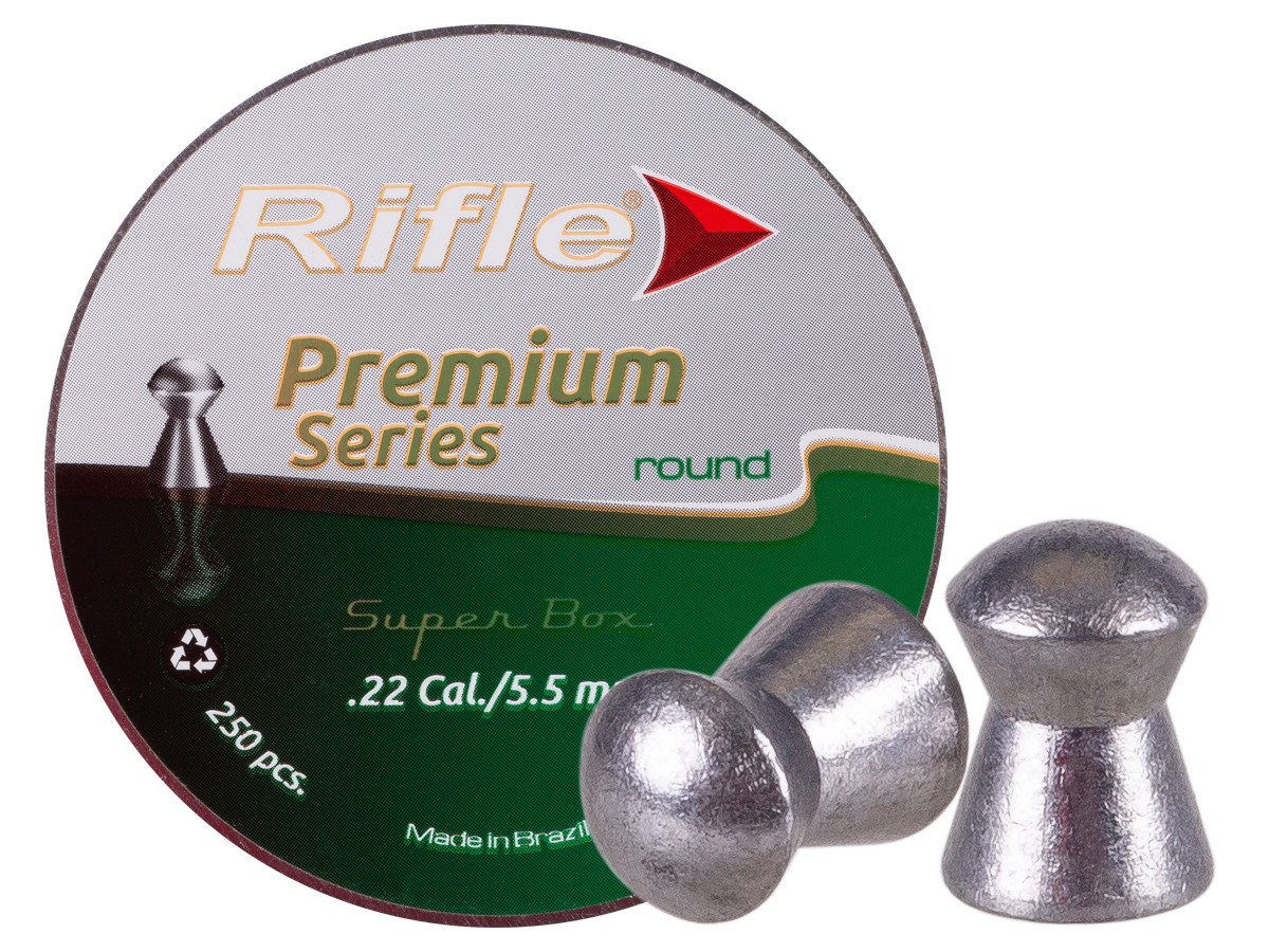 Rifle Premium Pellets, .22cal, 18.67gr, Round Nose, 250ct 0.22