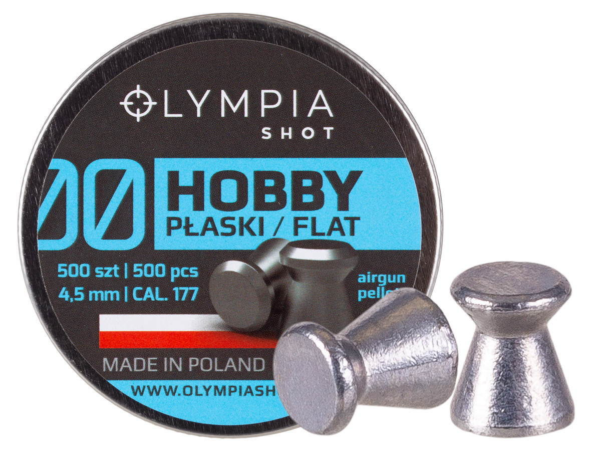 Olympia Shot Hobby Pellets, .177cal, 8.26gr, Wadcutter, 500ct 0.177