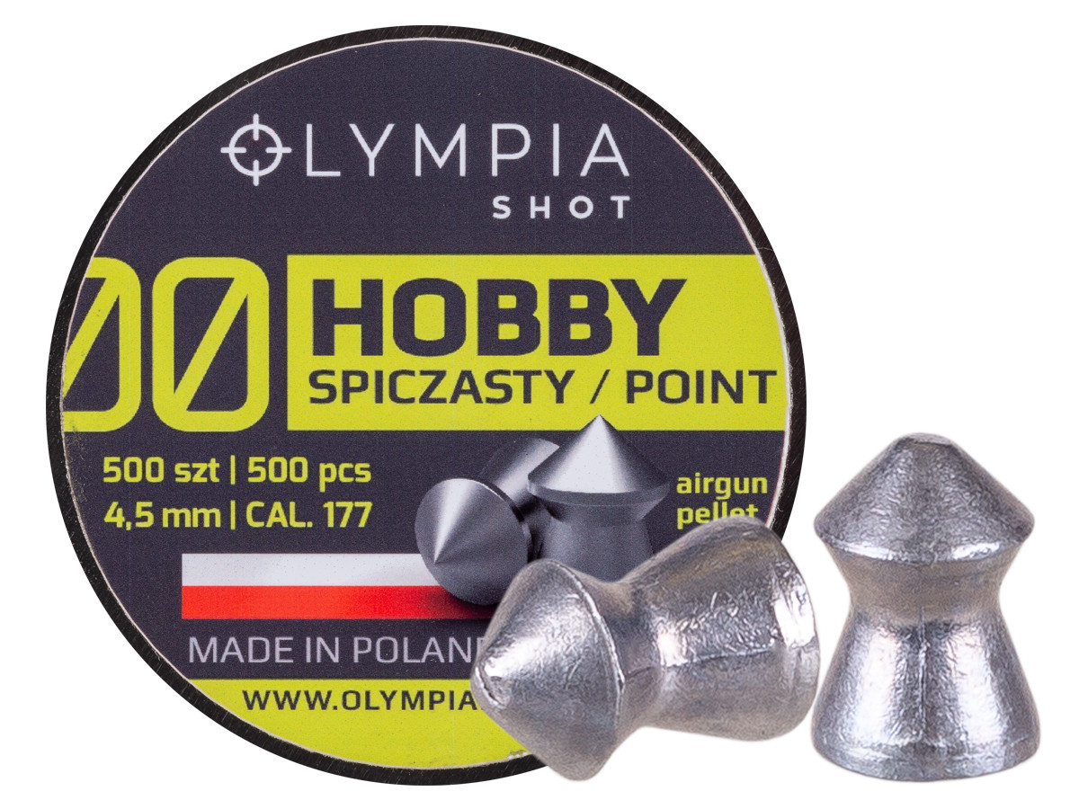 Olympia Shot Hobby Pellets, .177cal, 8.26gr, Pointed, 500ct 0.177