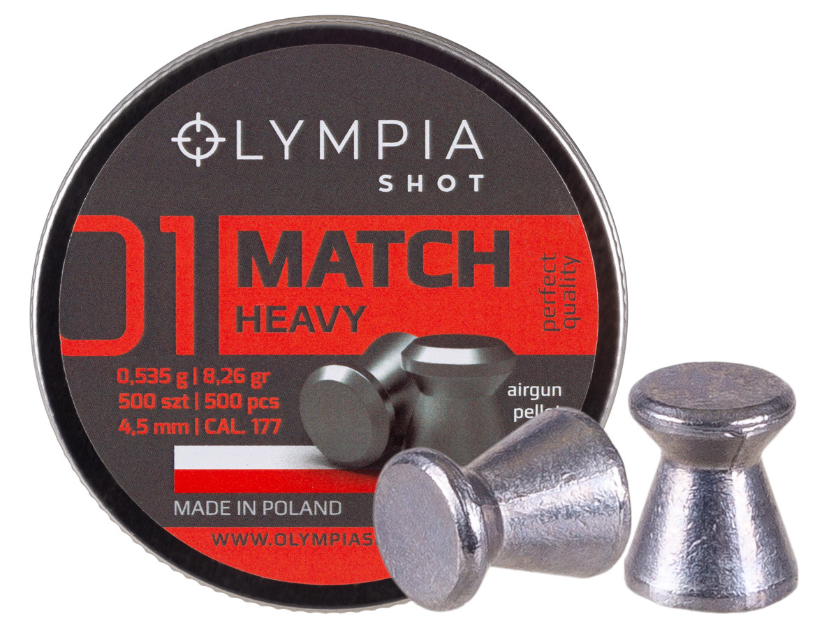 Olympia Shot Match Pellets, .177cal, Heavy, 8.26gr, Wadcutter, 500ct 0.177