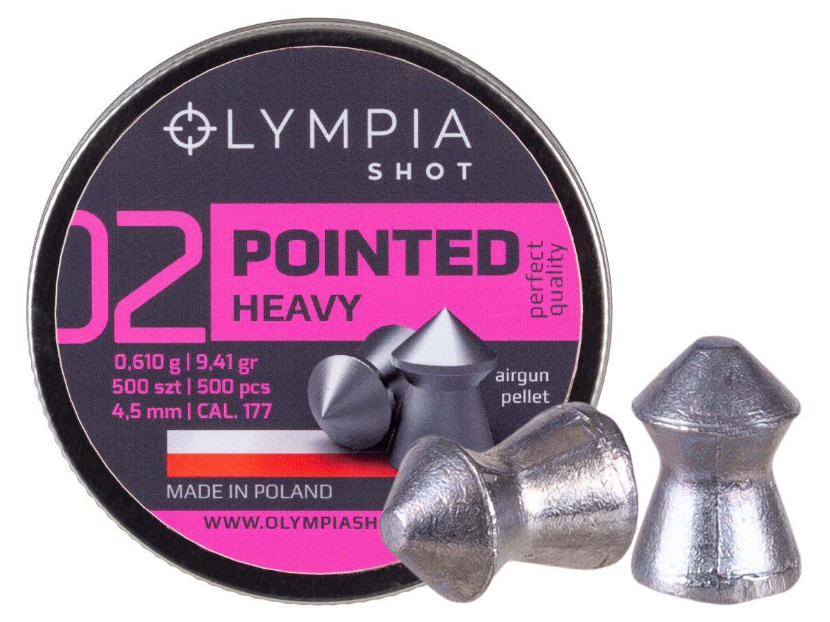 Olympia Shot Pointed Pellets, .177cal, Heavy, 9.41gr, 500ct 0.177