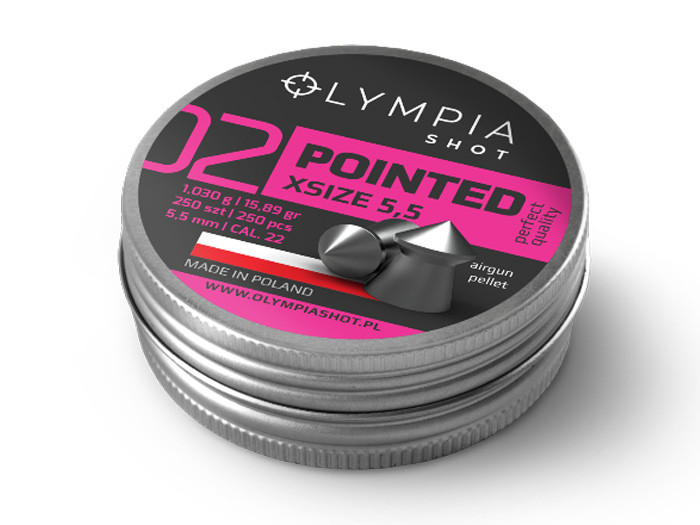 Olympia Shot Pointed Pellets, .22cal, 15.89gr, 250ct