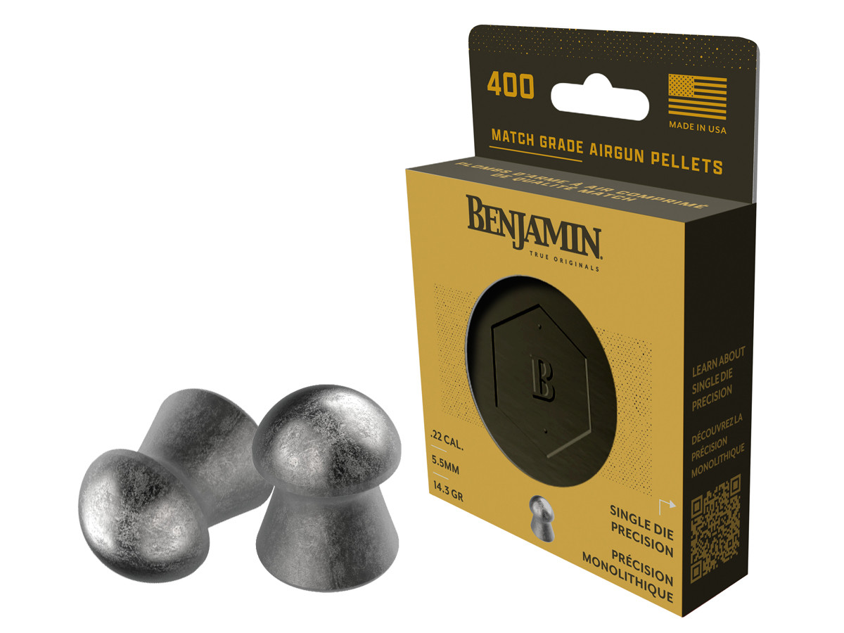 Benjamin Single Die Pellets .22 Cal, 14.3 Grain, Domed, 400ct