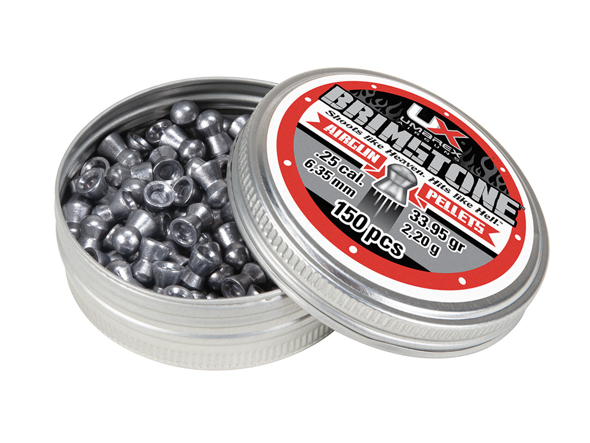 Umarex Brimstone Pellets, .25 Cal, 33.95 Grains, Domed, 150ct