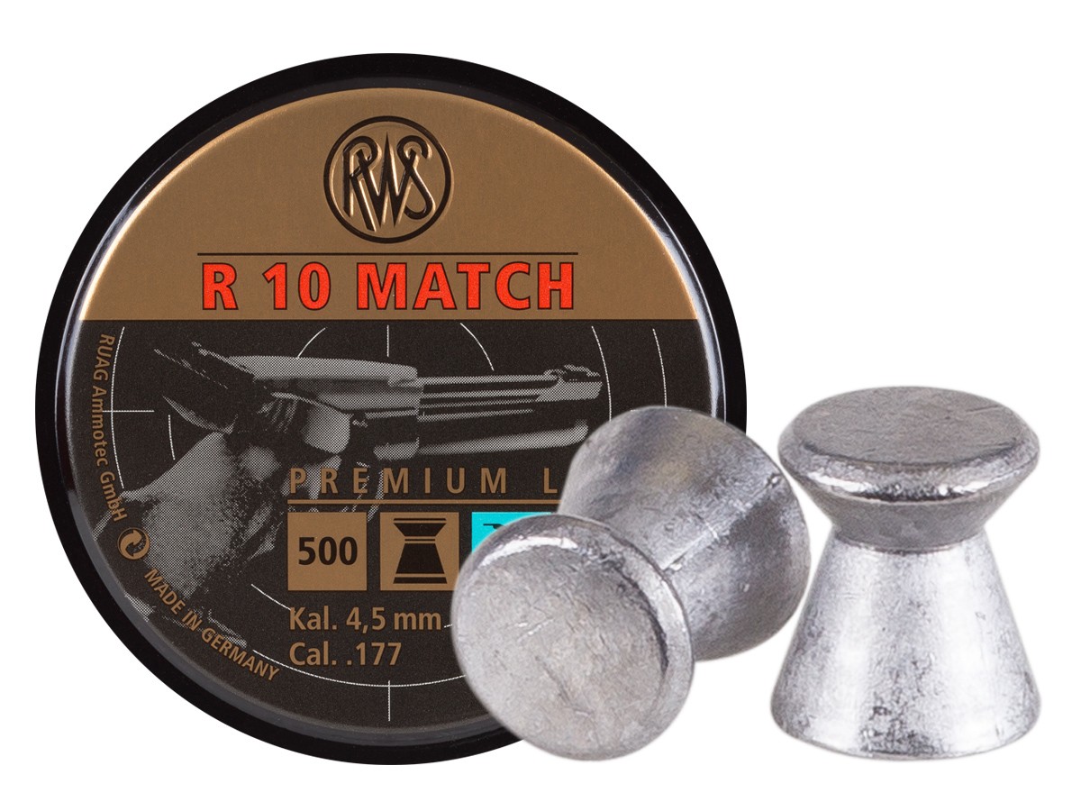 RWS R-10 Match Pistol .177 Cal, 7.0 Grains, Wadcutter, 500ct 0.177