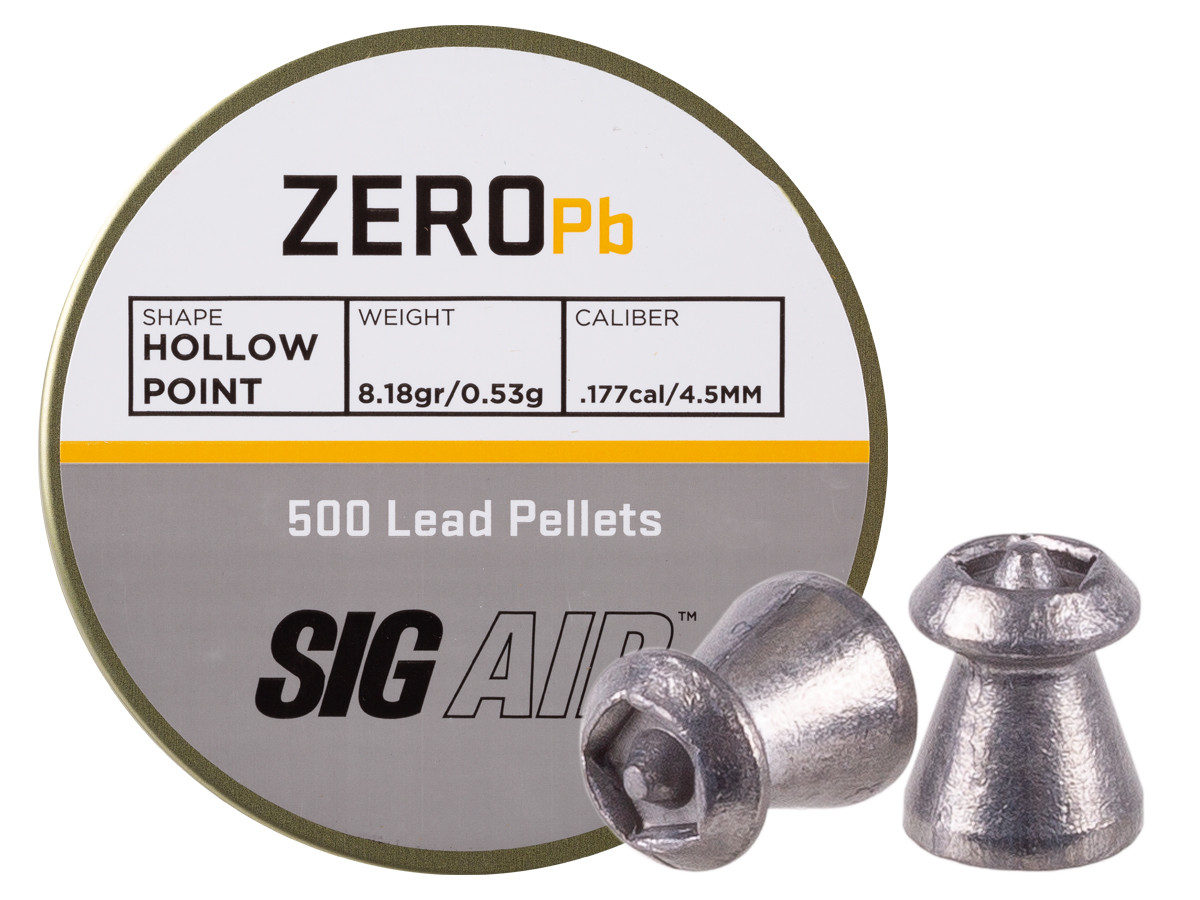 SIG Sauer Zero Pellets, .177 Cal, 8.18 Grains, Hollowpoint, 500 ct