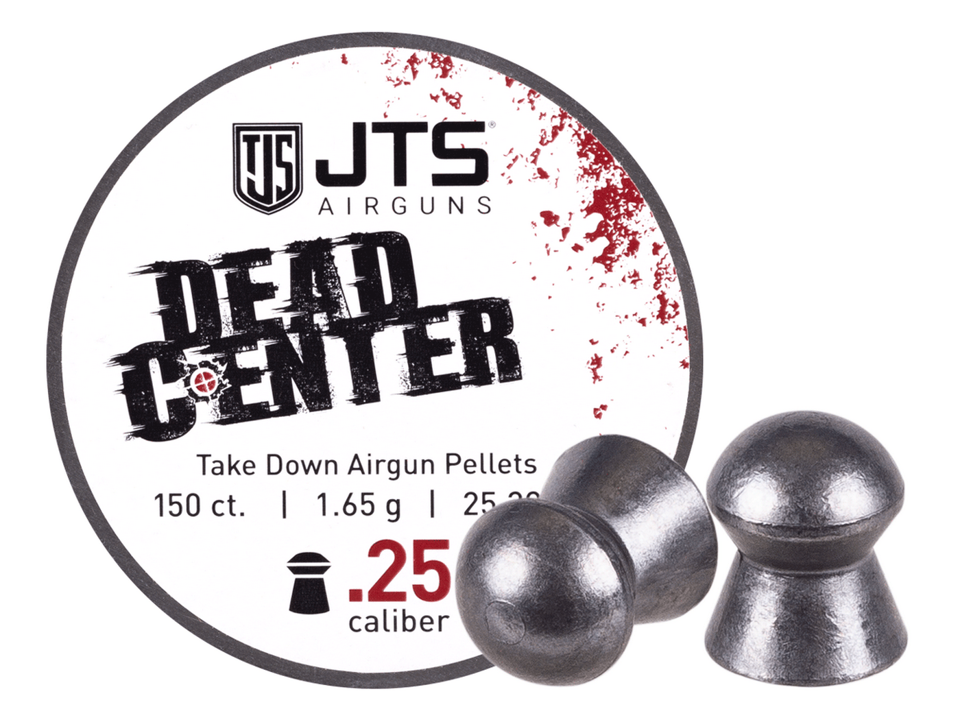 JTS Dead Center Precision .25 Cal, 25.3 Grains, Domed, 150ct 0.25