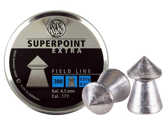 RWS Superpoint Extra .177 Cal, 8.2 Grains, Pointed, 300ct 0.177