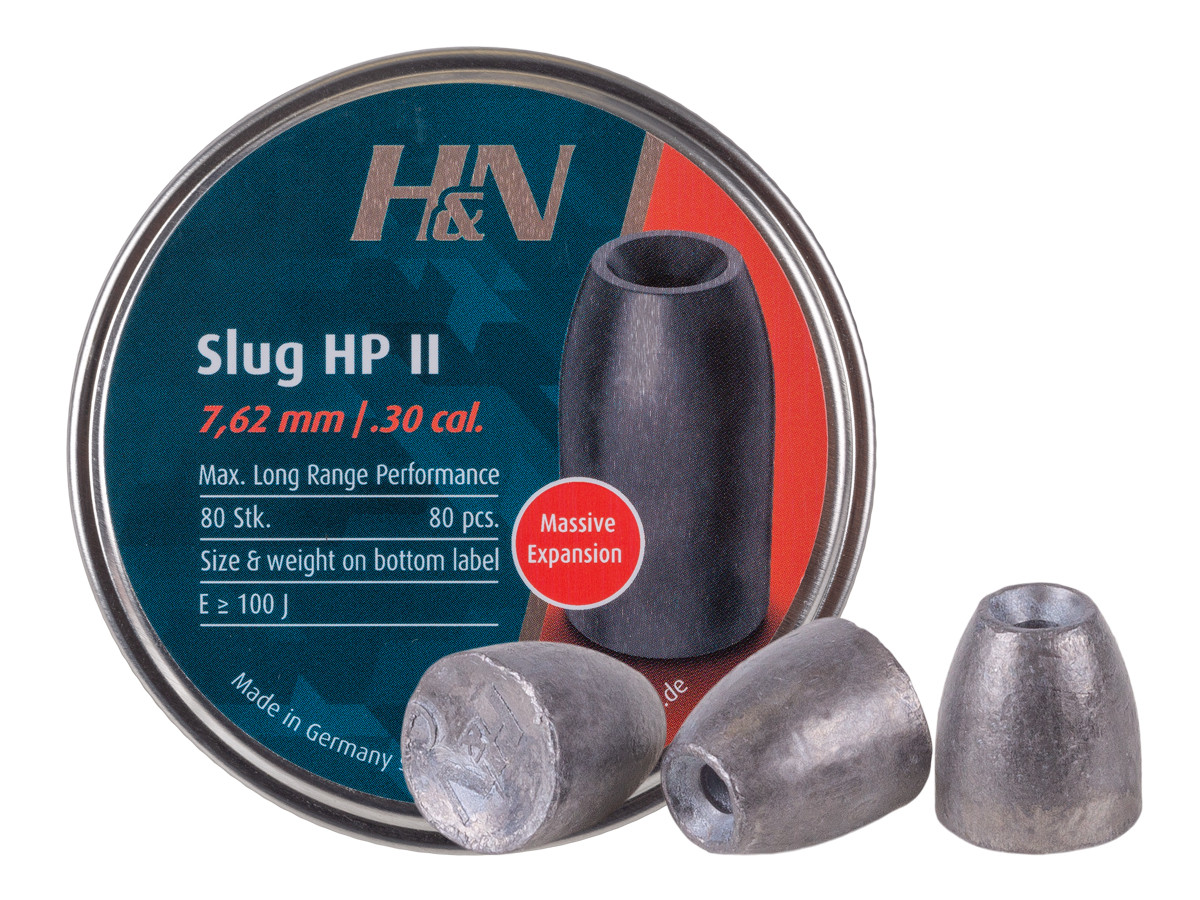 H&N Slug HP II, 30 Cal., 50 Grains, Hollowpoint, 80ct
