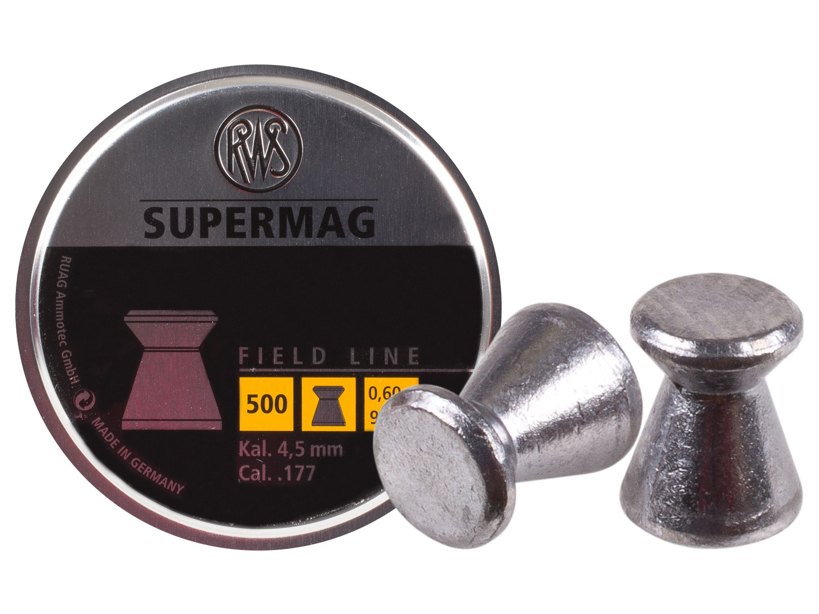 RWS Supermag .177 Cal, 9.3 Grains, Wadcutter, 500ct 0.177