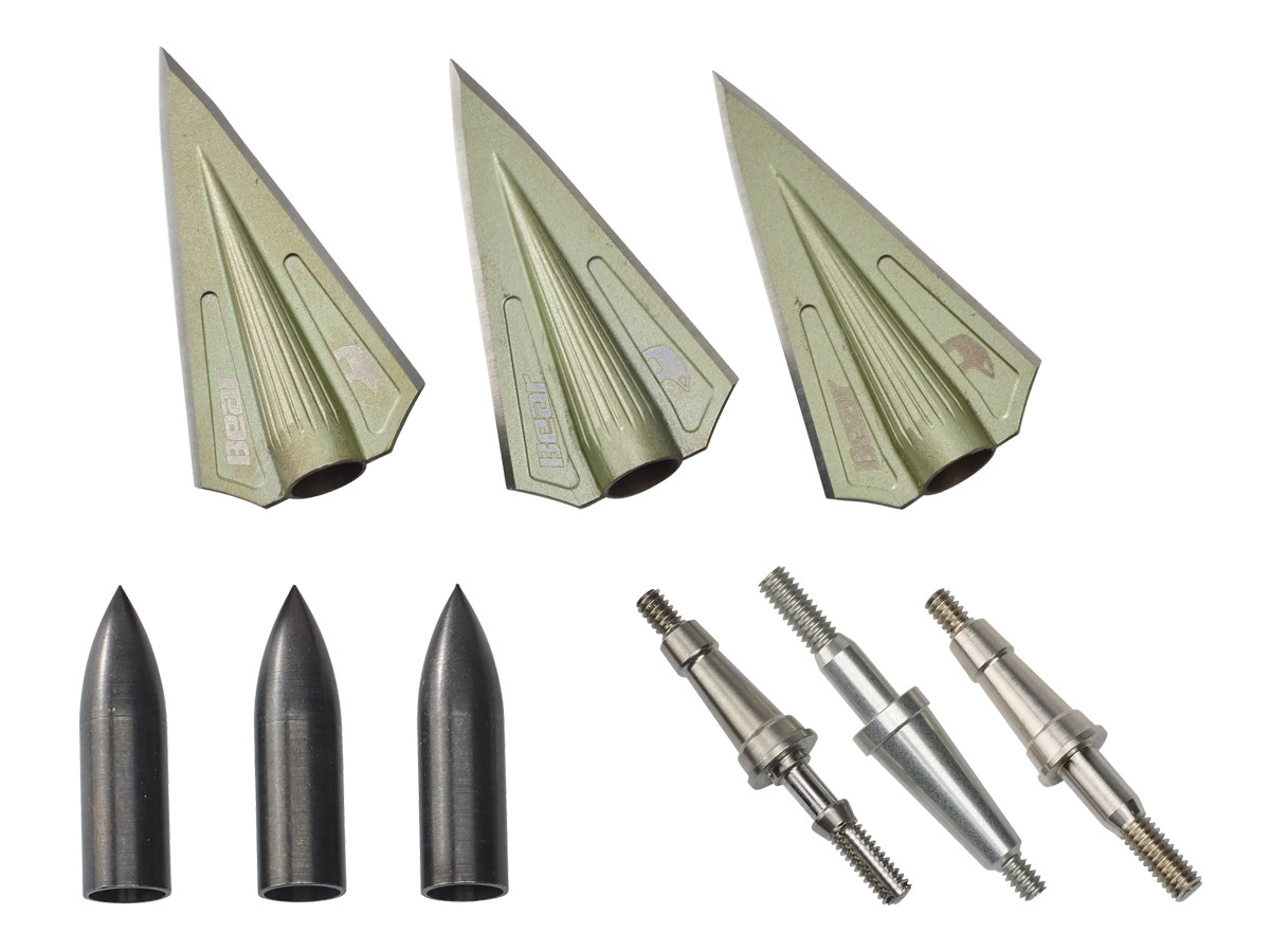 Bear RazorHead VWS Single Bevel Broadhead Kit, Green