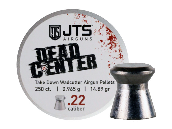 JTS Dead Center Precision .22 Cal, 14.89 Grain, Wadcutter, 250ct 0.22