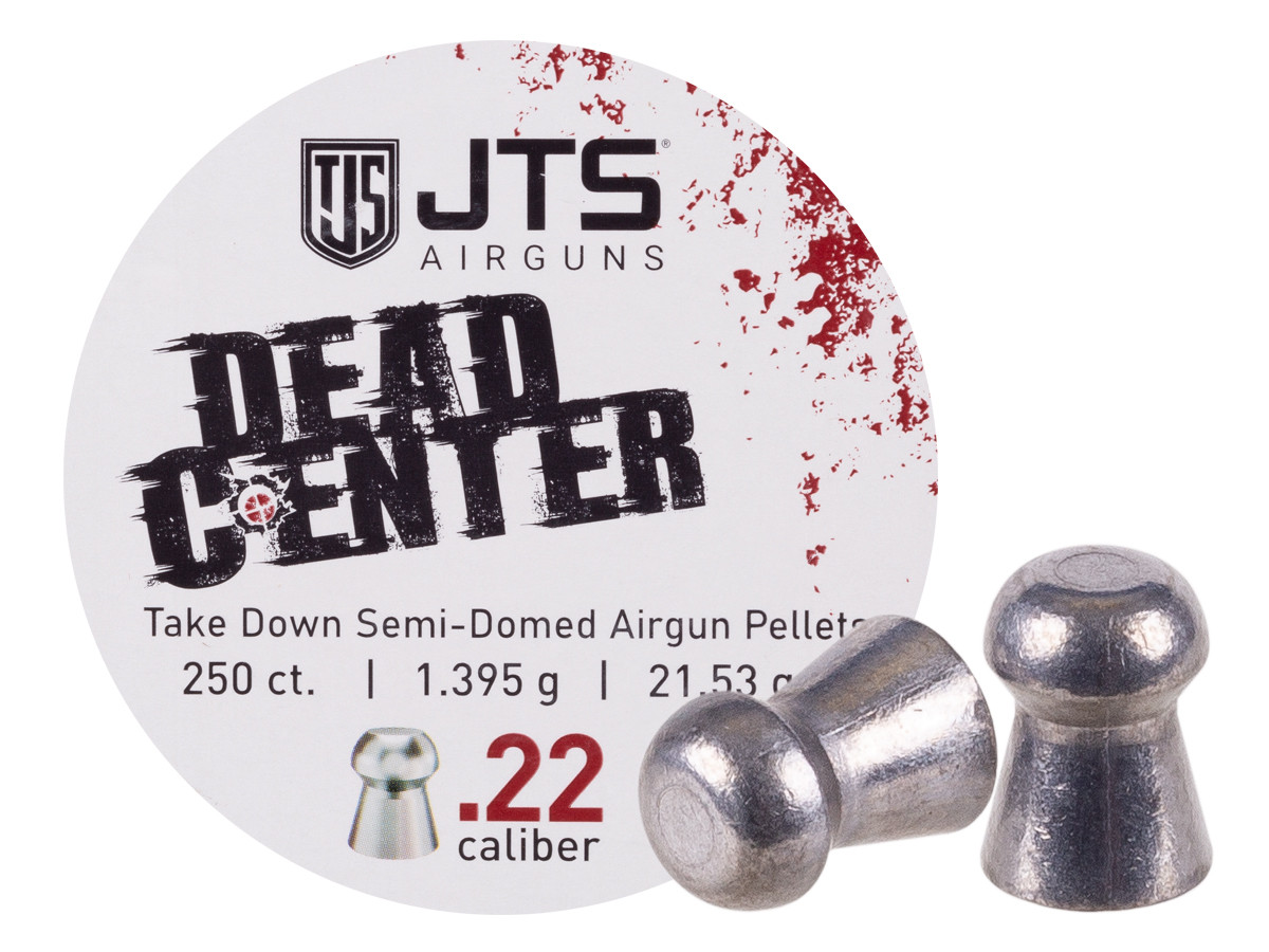 JTS Dead Center Precision .22 Cal, 21.53 Grain, Semi-Dome, 250ct