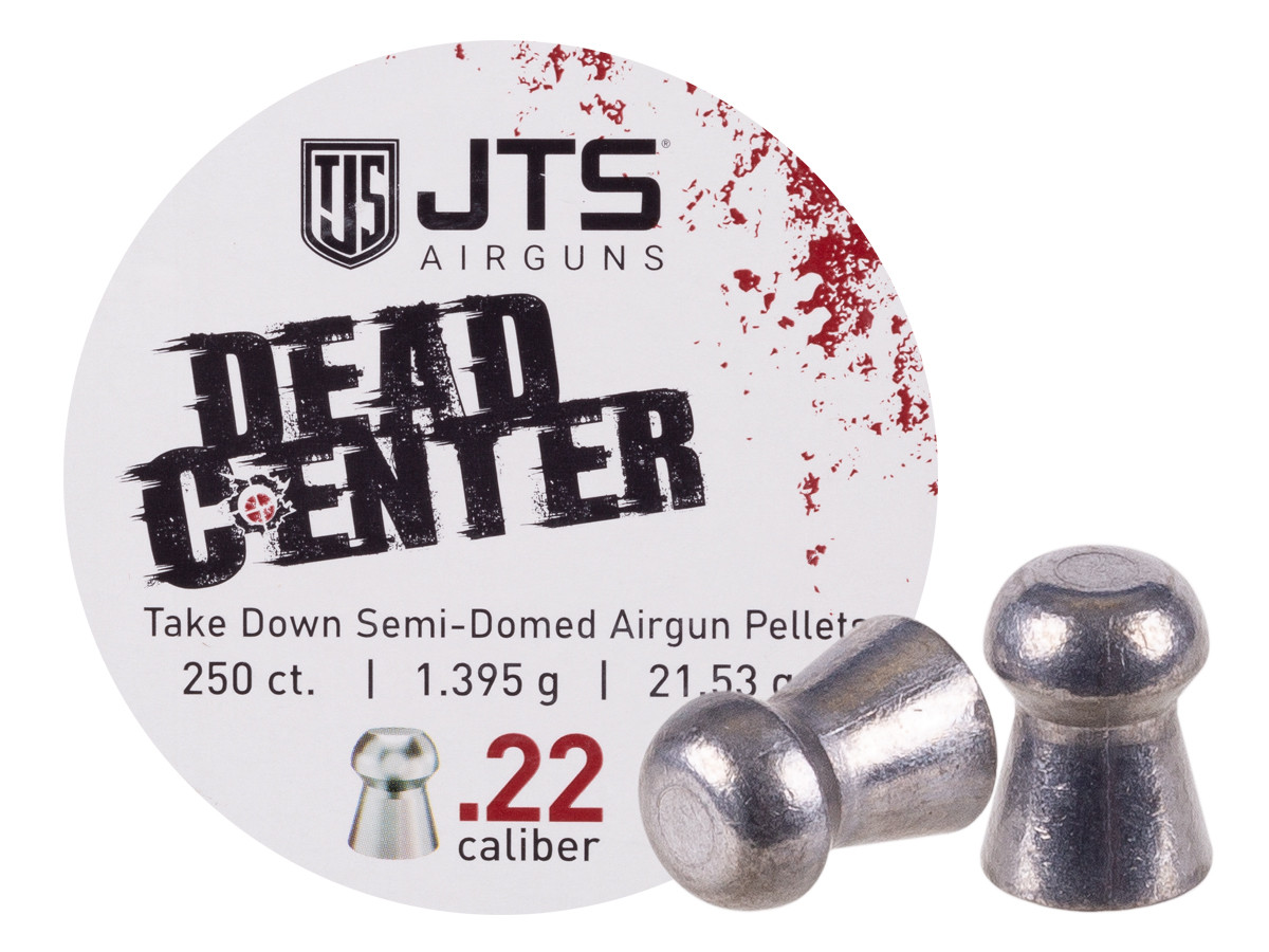 JTS Dead Center Precision .22 Cal, 21.53 Grain, Semi-Dome, 250ct 0.22