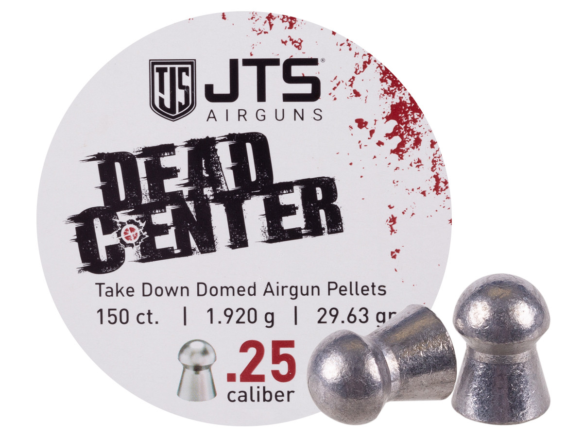 JTS Dead Center Precision .25 Cal, 29.63 Grain, Domed, 150ct