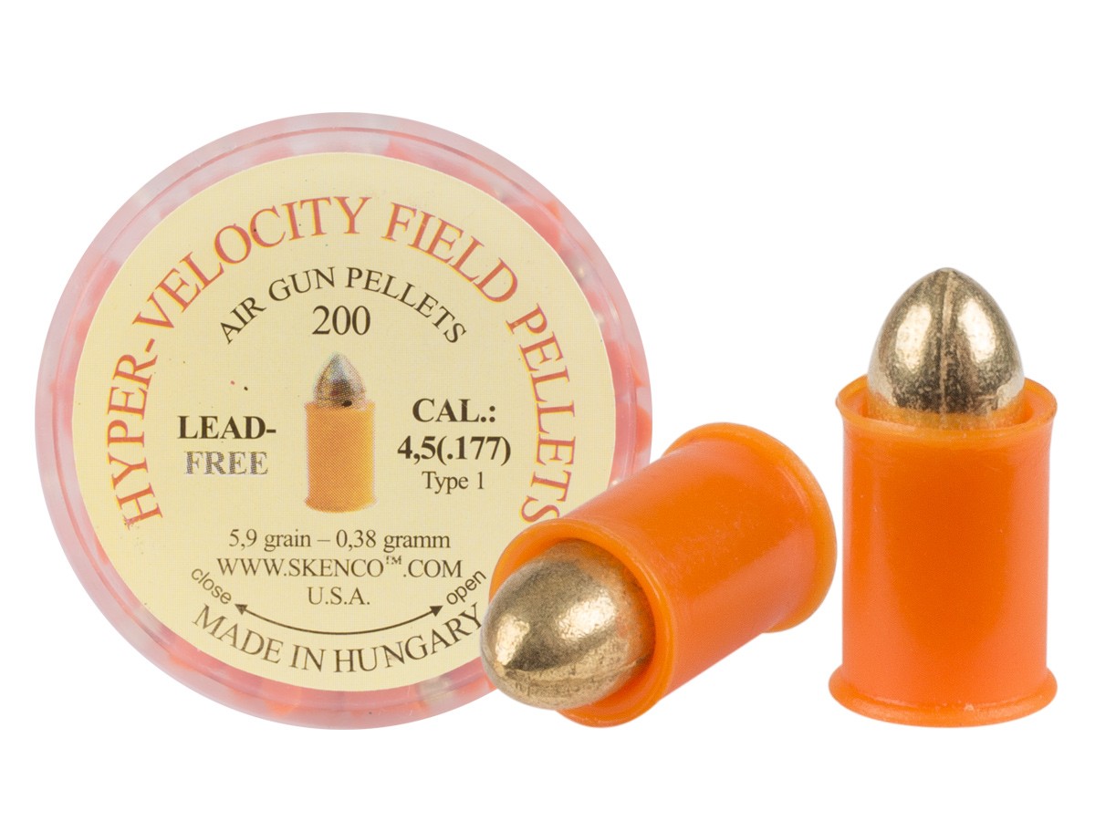 Hyper-Velocity Field Pellets, Type 1 for Standard Guns, .177 Cal, 5.4 Grains, Pointed, Lead-Free, 200ct