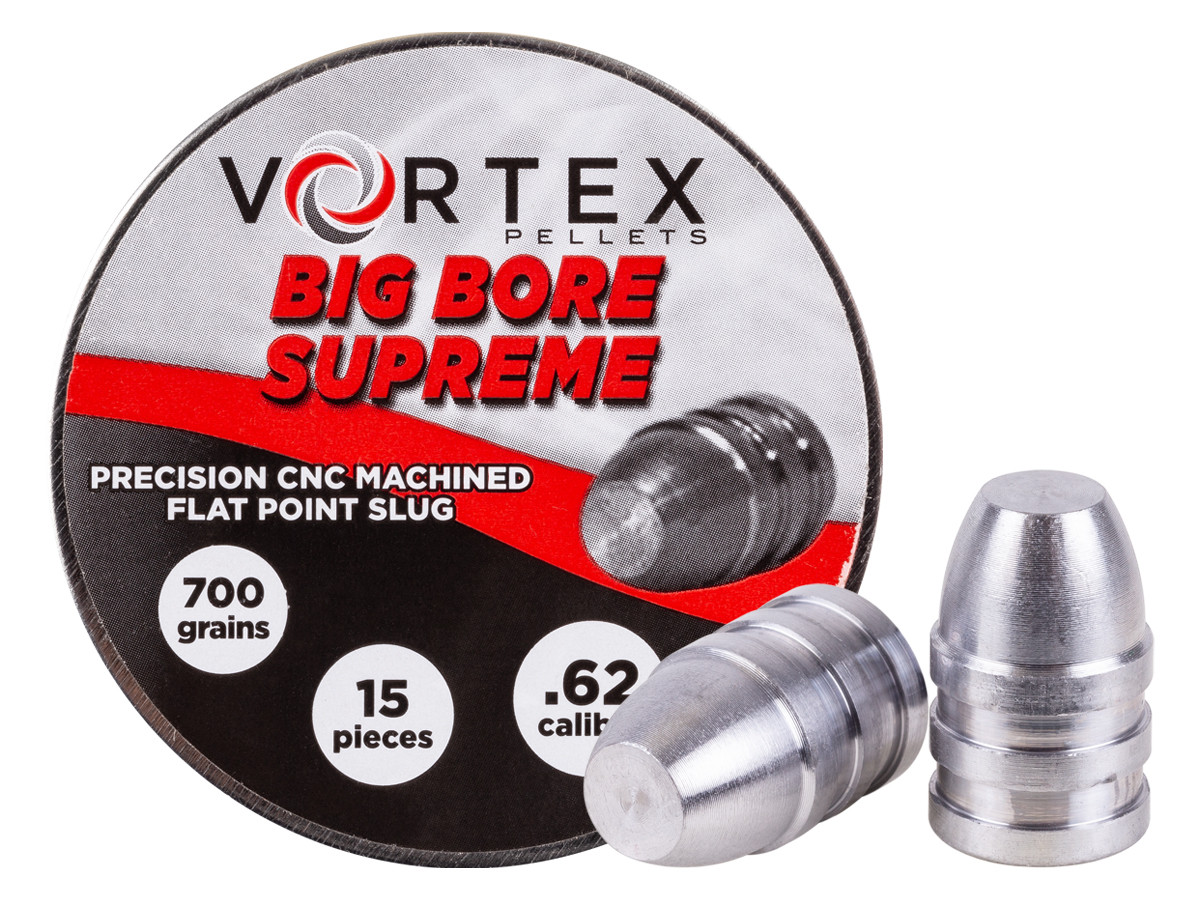 Hatsan Vortex Big Bore Supreme Slugs .62 Cal, 700gr, Flat Nose, 15ct