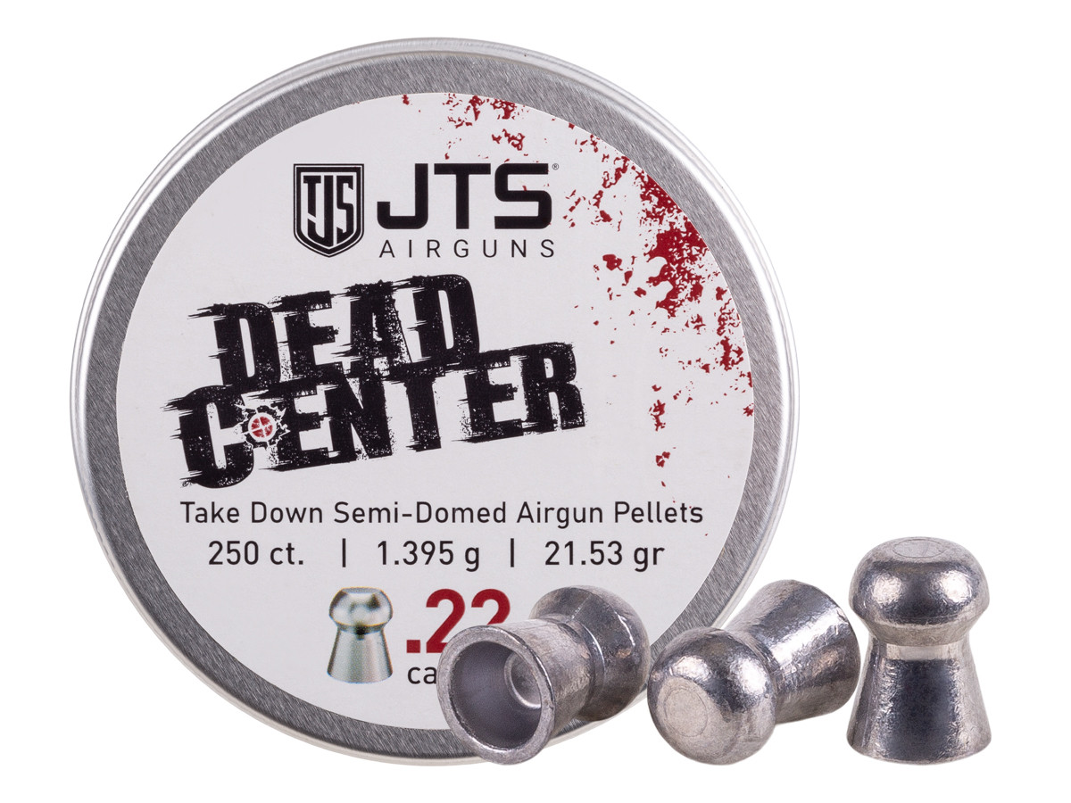 JTS Dead Center Precision .22 Cal, 21.53 Grain, Semi-Dome, 250ct, Blister Pack