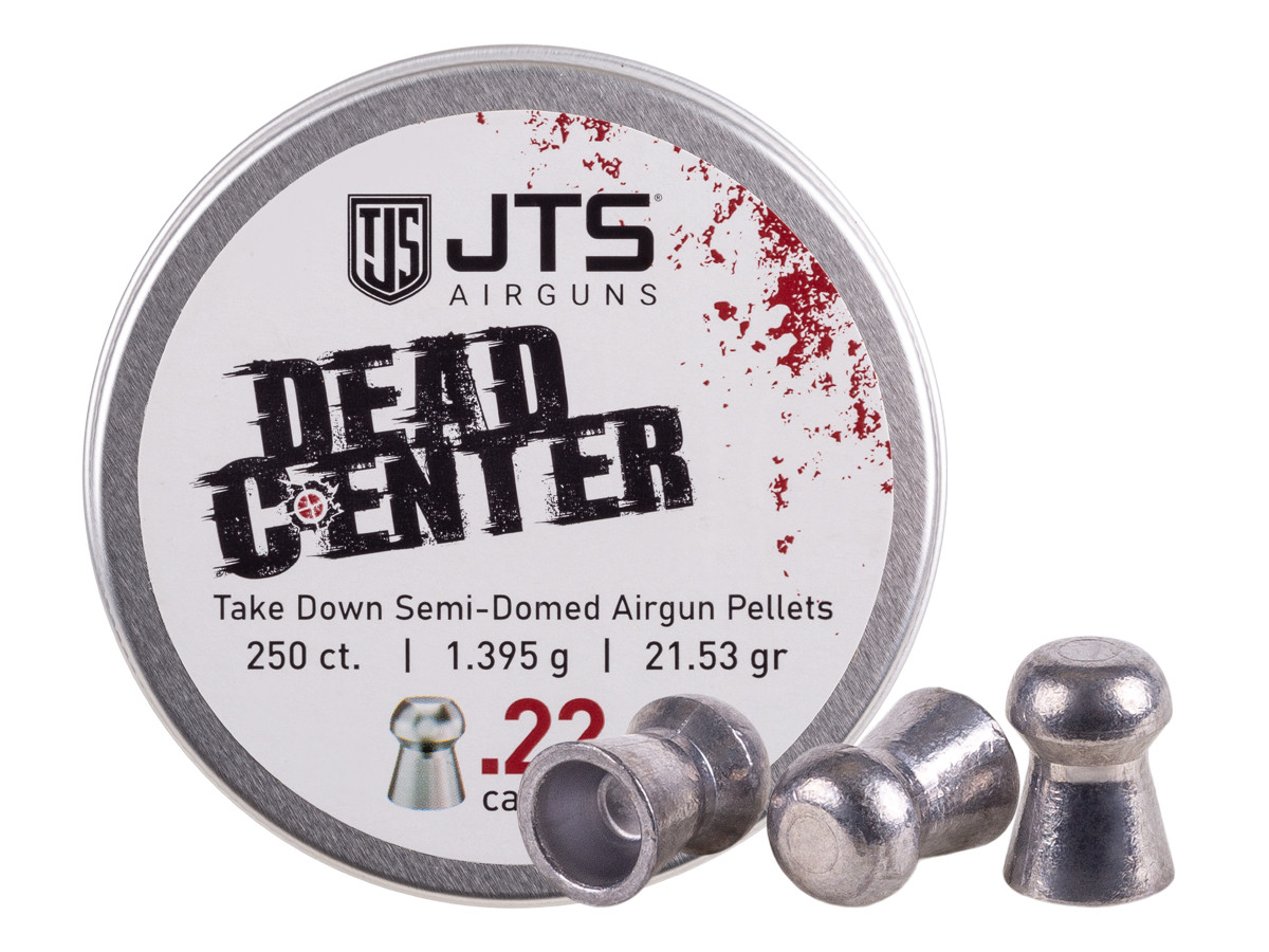 JTS Dead Center Precision .22 Cal, 21.53 Grain, Semi-Dome, 250ct, Blister Pack 0.22