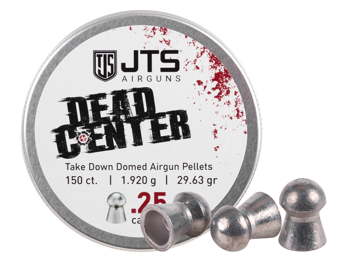 JTS Dead Center Precision .25 Cal, 29.63 Grain, Domed, 150ct, Blister Pack 0.25